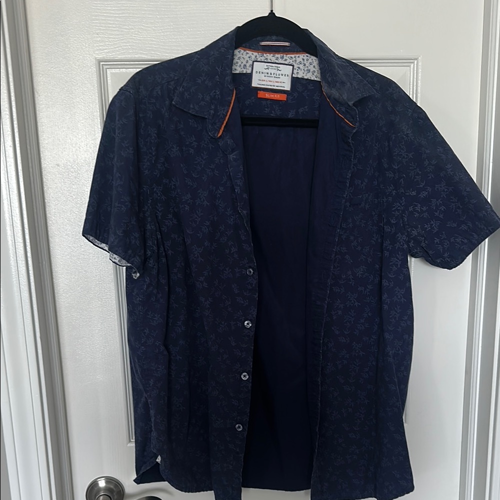 Denim & Flower Blue Casual Button Down Shirt